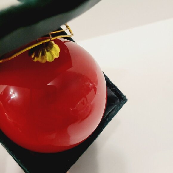 Hand-Painted Glass Gingerbread Man Ornament With Velvet Storage Box - Picture 2 of 4